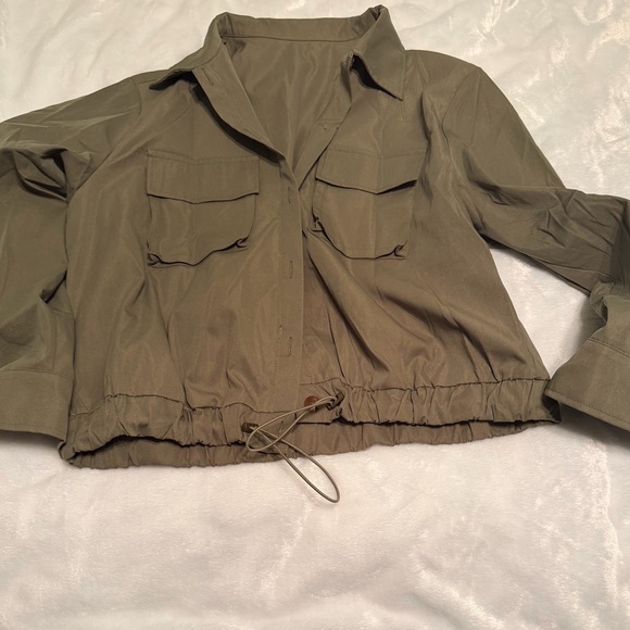 Olive Green Women's Utility Jacket - Picture 2 of 9